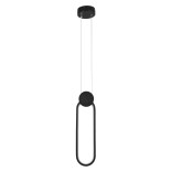 GLOBOSTAR® ILDI 61088 Μοντέρνο Κρεμαστό Φωτιστικό Οροφής LED 12W 1200lm 300° AC 220-240V IP20 Ρυθμιζόμενο Λευκό CCT με On/Off 2700K/4500K/6000K - Lumileds SMD Chip - Μαύρο Ματ- Μ10 x Π2.3 x Υ38cm - 3 Χρόνια Εγγύηση