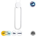 GloboStar® ILDI 61089 Κρεμαστό Φωτιστικό Οροφής Design LED CCT 12W 1440lm 300° AC 220-240V - Εναλλαγή Φωτισμού μέσω Διακόπτη On/Off All In One Ψυχρό 6000k+Φυσικό 4500k+Θερμό 2700k Μ10 x Π2.3 x Υ38cm - Λευκό
