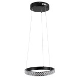 GloboStar® DIAMOND 61126 Κρεμαστό Φωτιστικό Δαχτυλίδι-Κύκλος LED CCT 20W 2356lm 360° AC 220-240V - Εναλλαγή Φωτισμού μέσω Τηλεχειριστηρίου All In One Ψυχρό 6000k+Φυσικό 4500k+Θερμό 2700k Dimmable Φ25cm - Μαύρο - 3 Years Warranty