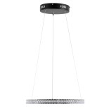 GloboStar® DIAMOND 61128 Κρεμαστό Φωτιστικό Δαχτυλίδι-Κύκλος LED CCT 30W 3513lm 360° AC 220-240V - Εναλλαγή Φωτισμού μέσω Τηλεχειριστηρίου All In One Ψυχρό 6000k+Φυσικό 4500k+Θερμό 2700k Dimmable Φ40cm - Μαύρο - 3 Years Warranty