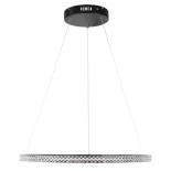 GloboStar® DIAMOND 61130 Κρεμαστό Φωτιστικό Δαχτυλίδι-Κύκλος LED CCT 45W 5230lm 360° AC 220-240V - Εναλλαγή Φωτισμού μέσω Τηλεχειριστηρίου All In One Ψυχρό 6000k+Φυσικό 4500k+Θερμό 2700k Dimmable Φ60cm - Μαύρο - 3 Years Warranty