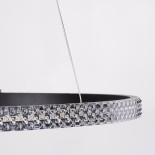 GloboStar® DIAMOND 61130 Κρεμαστό Φωτιστικό Δαχτυλίδι-Κύκλος LED CCT 45W 5230lm 360° AC 220-240V - Εναλλαγή Φωτισμού μέσω Τηλεχειριστηρίου All In One Ψυχρό 6000k+Φυσικό 4500k+Θερμό 2700k Dimmable Φ60cm - Μαύρο - 3 Years Warranty