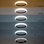 GloboStar® DIAMOND 61132 Κρεμαστό Φωτιστικό Δαχτυλίδι-Κύκλος LED CCT 67W 7689lm 360° AC 220-240V - Εναλλαγή Φωτισμού μέσω Τηλεχειριστηρίου All In One Ψυχρό 6000k+Φυσικό 4500k+Θερμό 2700k Dimmable Φ80cm - Μαύρο - 3 Years Warranty