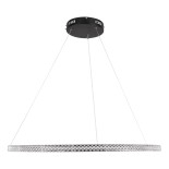 GloboStar® DIAMOND 61132 Κρεμαστό Φωτιστικό Δαχτυλίδι-Κύκλος LED CCT 67W 7689lm 360° AC 220-240V - Εναλλαγή Φωτισμού μέσω Τηλεχειριστηρίου All In One Ψυχρό 6000k+Φυσικό 4500k+Θερμό 2700k Dimmable Φ80cm - Μαύρο - 3 Years Warranty