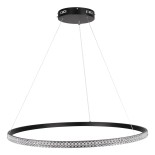 GloboStar® DIAMOND 61132 Κρεμαστό Φωτιστικό Δαχτυλίδι-Κύκλος LED CCT 67W 7689lm 360° AC 220-240V - Εναλλαγή Φωτισμού μέσω Τηλεχειριστηρίου All In One Ψυχρό 6000k+Φυσικό 4500k+Θερμό 2700k Dimmable Φ80cm - Μαύρο - 3 Years Warranty