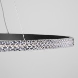 GloboStar® DIAMOND 61132 Κρεμαστό Φωτιστικό Δαχτυλίδι-Κύκλος LED CCT 67W 7689lm 360° AC 220-240V - Εναλλαγή Φωτισμού μέσω Τηλεχειριστηρίου All In One Ψυχρό 6000k+Φυσικό 4500k+Θερμό 2700k Dimmable Φ80cm - Μαύρο - 3 Years Warranty