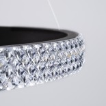 GloboStar® DIAMOND TRIO 61138 Κρεμαστό Φωτιστικό Δαχτυλίδι-Κύκλος LED CCT 120W 14723lm 360° AC 220-240V - Εναλλαγή Φωτισμού μέσω Τηλεχειριστηρίου All In One Ψυχρό 6000k+Φυσικό 4500k+Θερμό 2700k Dimmable Φ40+60+80cm - Μαύρο - 3 Years Warranty