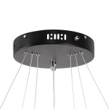 GloboStar® DIAMOND TRIO 61138 Κρεμαστό Φωτιστικό Δαχτυλίδι-Κύκλος LED CCT 120W 14723lm 360° AC 220-240V - Εναλλαγή Φωτισμού μέσω Τηλεχειριστηρίου All In One Ψυχρό 6000k+Φυσικό 4500k+Θερμό 2700k Dimmable Φ40+60+80cm - Μαύρο - 3 Years Warranty