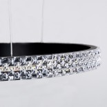 GloboStar® DIAMOND TRIO 61144 Κρεμαστό Φωτιστικό Δαχτυλίδι-Κύκλος LED CCT 120W 14723lm 360° AC 220-240V - Εναλλαγή Φωτισμού μέσω Τηλεχειριστηρίου All In One Ψυχρό 6000k+Φυσικό 4500k+Θερμό 2700k Dimmable Φ40+60+80cm - Μαύρο - 3 Years Warranty