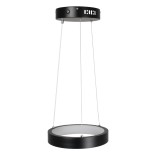 GLOBOSTAR® NEMESIS 61152 Μοντέρνο Κρεμαστό Φωτιστικό Οροφής LED 20W 2000lm 360° AC 220-240V IP20 Ρυθμιζόμενο Λευκό CCT με Χειριστήριο από 2700K έως 6000K Dimmable - Lumileds SMD Chip - Μαυρό Ματ - Μ25 x Π25 x Υ4cm - 3 Χρόνια Εγγύηση