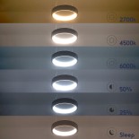 GLOBOSTAR® NEMESIS 61153 Μοντέρνο Κρεμαστό Φωτιστικό Οροφής LED 20W 2356lm 360° AC 220-240V IP20 Ρυθμιζόμενο Λευκό CCT με Χειριστήριο από 2700K έως 6000K Dimmable - Lumileds SMD Chip - Λευκό Ματ - Μ25 x Π25 x Υ4cm - 3 Χρόνια Εγγύηση