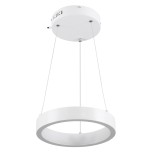 GLOBOSTAR® NEMESIS 61153 Μοντέρνο Κρεμαστό Φωτιστικό Οροφής LED 20W 2356lm 360° AC 220-240V IP20 Ρυθμιζόμενο Λευκό CCT με Χειριστήριο από 2700K έως 6000K Dimmable - Lumileds SMD Chip - Λευκό Ματ - Μ25 x Π25 x Υ4cm - 3 Χρόνια Εγγύηση