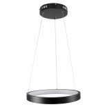 GloboStar® NEMESIS 61155 Κρεμαστό Φωτιστικό Δαχτυλίδι-Κύκλος LED CCT 30W 3513lm 360° AC 220-240V - Εναλλαγή Φωτισμού μέσω Τηλεχειριστηρίου All In One Ψυχρό 6000k+Φυσικό 4500k+Θερμό 2700k Dimmable Φ40cm - Μαύρο - 3 Years Warranty