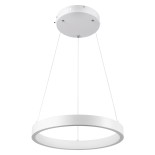 GloboStar® NEMESIS 61156 Κρεμαστό Φωτιστικό Δαχτυλίδι-Κύκλος LED CCT 30W 3513lm 360° AC 220-240V - Εναλλαγή Φωτισμού μέσω Τηλεχειριστηρίου All In One Ψυχρό 6000k+Φυσικό 4500k+Θερμό 2700k Dimmable Φ40cm - Λευκό - 3 Years Warranty