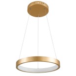 GLOBOSTAR® NEMESIS 61157 Μοντέρνο Κρεμαστό Φωτιστικό Οροφής LED 30W 3000lm 360° AC 220-240V IP20 Ρυθμιζόμενο Λευκό CCT με Χειριστήριο από 2700K έως 6000K Dimmable - Lumileds SMD Chip - Χρυσό Βούρτσας - Μ40 x Π40 x Υ4cm - 3 Χρόνια Εγγύηση