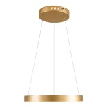 GLOBOSTAR® NEMESIS 61157 Μοντέρνο Κρεμαστό Φωτιστικό Οροφής LED 30W 3000lm 360° AC 220-240V IP20 Ρυθμιζόμενο Λευκό CCT με Χειριστήριο από 2700K έως 6000K Dimmable - Lumileds SMD Chip - Χρυσό Βούρτσας - Μ40 x Π40 x Υ4cm - 3 Χρόνια Εγγύηση