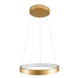 GLOBOSTAR® NEMESIS 61157 Μοντέρνο Κρεμαστό Φωτιστικό Οροφής LED 30W 3000lm 360° AC 220-240V IP20 Ρυθμιζόμενο Λευκό CCT με Χειριστήριο από 2700K έως 6000K Dimmable - Lumileds SMD Chip - Χρυσό Βούρτσας - Μ40 x Π40 x Υ4cm - 3 Χρόνια Εγγύηση