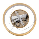GLOBOSTAR® NEMESIS 61157 Μοντέρνο Κρεμαστό Φωτιστικό Οροφής LED 30W 3000lm 360° AC 220-240V IP20 Ρυθμιζόμενο Λευκό CCT με Χειριστήριο από 2700K έως 6000K Dimmable - Lumileds SMD Chip - Χρυσό Βούρτσας - Μ40 x Π40 x Υ4cm - 3 Χρόνια Εγγύηση