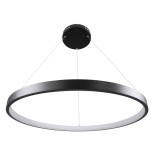 GloboStar® NEMESIS 61161 Κρεμαστό Φωτιστικό Δαχτυλίδι-Κύκλος LED CCT 67W 7689lm 360° AC 220-240V - Εναλλαγή Φωτισμού μέσω Τηλεχειριστηρίου All In One Ψυχρό 6000k+Φυσικό 4500k+Θερμό 2700k Dimmable Φ80cm - Μαύρο - 3 Years Warranty