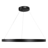 GloboStar® NEMESIS 61161 Κρεμαστό Φωτιστικό Δαχτυλίδι-Κύκλος LED CCT 67W 7689lm 360° AC 220-240V - Εναλλαγή Φωτισμού μέσω Τηλεχειριστηρίου All In One Ψυχρό 6000k+Φυσικό 4500k+Θερμό 2700k Dimmable Φ80cm - Μαύρο - 3 Years Warranty