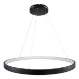 GloboStar® NEMESIS 61161 Κρεμαστό Φωτιστικό Δαχτυλίδι-Κύκλος LED CCT 67W 7689lm 360° AC 220-240V - Εναλλαγή Φωτισμού μέσω Τηλεχειριστηρίου All In One Ψυχρό 6000k+Φυσικό 4500k+Θερμό 2700k Dimmable Φ80cm - Μαύρο - 3 Years Warranty