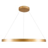 GloboStar® NEMESIS 61163 Κρεμαστό Φωτιστικό Δαχτυλίδι-Κύκλος LED CCT 67W 7689lm 360° AC 220-240V - Εναλλαγή Φωτισμού μέσω Τηλεχειριστηρίου All In One Ψυχρό 6000k+Φυσικό 4500k+Θερμό 2700k Dimmable Φ80cm - Χρυσό Βούρτσας - 3 Years Warranty