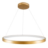 GloboStar® NEMESIS 61163 Κρεμαστό Φωτιστικό Δαχτυλίδι-Κύκλος LED CCT 67W 7689lm 360° AC 220-240V - Εναλλαγή Φωτισμού μέσω Τηλεχειριστηρίου All In One Ψυχρό 6000k+Φυσικό 4500k+Θερμό 2700k Dimmable Φ80cm - Χρυσό Βούρτσας - 3 Years Warranty