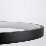 GloboStar® NEMESIS TRIO 61167 Κρεμαστό Φωτιστικό Δαχτυλίδι-Κύκλος LED CCT 100W 12123lm 360° AC 220-240V - Εναλλαγή Φωτισμού μέσω Τηλεχειριστηρίου All In One Ψυχρό 6000k+Φυσικό 4500k+Θερμό 2700k Dimmable Φ25+40+60cm - Μαύρο - 3 Years Warranty