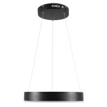 GloboStar® VENOM 61173 Κρεμαστό Φωτιστικό Δαχτυλίδι-Κύκλος LED CCT 30W 3513lm 120° AC 220-240V - Εναλλαγή Φωτισμού μέσω Τηλεχειριστηρίου All In One Ψυχρό 6000K+Φυσικό 4500K+Θερμό 2700K Dimmable Φ40cm - Μαύρο - 3 Years Warranty