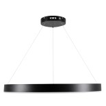GloboStar® VENOM 61179 Κρεμαστό Φωτιστικό Δαχτυλίδι-Κύκλος LED CCT 67W 7863lm 120° AC 220-240V - Εναλλαγή Φωτισμού μέσω Τηλεχειριστηρίου All In One Ψυχρό 6000K+Φυσικό 4500K+Θερμό 2700K Dimmable Φ80cm - Μαύρο - 3 Years Warranty