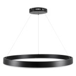 GloboStar® VENOM 61179 Κρεμαστό Φωτιστικό Δαχτυλίδι-Κύκλος LED CCT 67W 7863lm 120° AC 220-240V - Εναλλαγή Φωτισμού μέσω Τηλεχειριστηρίου All In One Ψυχρό 6000K+Φυσικό 4500K+Θερμό 2700K Dimmable Φ80cm - Μαύρο - 3 Years Warranty