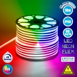 GloboStar® 70578 OVALE 120° Degree Neon Flex Epistar LED SMD 5050 1m 18W/m 60LED/m 1818lm/m 120° DC 230V Αδιάβροχη IP68 RGB Dimmable