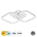 GLOBOSTAR® NORA 61062 Μοντέρνο Φωτιστικό Οροφής LED 22W 2200lm 300° AC 220-240V IP20 Ρυθμιζόμενο Λευκό CCT με On/Off 2700K/4500K/6000K - Lumileds SMD Chip - Λευκό Ματ - Μ40 x Π24 x Υ7cm - 3 Χρόνια Εγγύηση