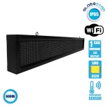 GLOBOSTAR®DISPLAY 90260 Κυλιόμενη Ψηφιακή Επιγραφή P10 Μονής Όψης LED AC 220-240V Αδιάβροχο IP54 Ψυχρό Λευκό 6000K - WiFi Control μέσω FK APP - Αισθητήρας Θερμοκρασίας & Υγρασίας - Μ168 x Π9 x Υ24cm - 2 Χρόνια Εγγύηση