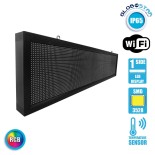 GLOBOSTAR®DISPLAY 90285 Κυλιόμενη Ψηφιακή Επιγραφή 160x32cm P10 Μονής Όψης LED AC 220-240V Αδιάβροχο IP65 RGBW - WiFi Control μέσω FK APP - Αισθητήρας Θερμοκρασίας & Υγρασίας - Μ168 x Π9 x Υ40cm - 2 Χρόνια Εγγύηση