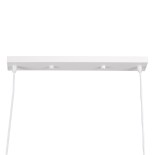 GloboStar® TRIANGLE 00612 Μοντέρνο Κρεμαστό Φωτιστικό Οροφής Δίφωτο 2 x E27 Λευκό Μεταλλικό Πλέγμα Μ60 x Π22 x Y130cm