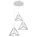 GLOBOSTAR® TRIANGLE 00617 Μοντέρνο Κρεμαστό Φωτιστικό Οροφής με Ντουί 3 x E27 AC 220-240V IP20 - Λευκό - Μ49 x Π49 x Y130cm