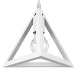 GLOBOSTAR® TRIANGLE 00617 Μοντέρνο Κρεμαστό Φωτιστικό Οροφής με Ντουί 3 x E27 AC 220-240V IP20 - Λευκό - Μ49 x Π49 x Y130cm