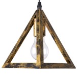 GloboStar® TRIANGLE 00619 Μοντέρνο Κρεμαστό Φωτιστικό Οροφής Τρίφωτο 3 x E27 Μπρούτζινο Μεταλλικό Πλέγμα Φ49 x Y130cm