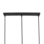 GloboStar® TRIANGLE 00621 Μοντέρνο Κρεμαστό Φωτιστικό Οροφής Τρίφωτο 3 x E27 Μαύρο Μεταλλικό Πλέγμα Μ70 x Π22 x Y130cm