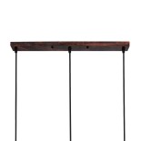 GloboStar® TRIANGLE 00623 Μοντέρνο Κρεμαστό Φωτιστικό Οροφής Τρίφωτο 3 x E27 Χάλκινο Μεταλλικό Πλέγμα Μ70 x Π22 x Y130cm