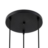 GloboStar® DILLON 00626 Μοντέρνο Κρεμαστό Φωτιστικό Οροφής Τρίφωτο 3 x E27 Μαύρο Μεταλλικό Καμπάνα Φ26 x Υ130cm