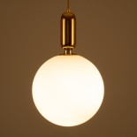 GLOBOSTAR® MAVERICK 00940 Μοντέρνο Κρεμαστό Φωτιστικό Οροφής με Ντουί 1 x E27 AC 220-240V IP20 - Χρυσό & Λευκό - Μ30 x Π30 x Υ48cm