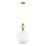 GLOBOSTAR® MAVERICK 00940 Μοντέρνο Κρεμαστό Φωτιστικό Οροφής με Ντουί 1 x E27 AC 220-240V IP20 - Χρυσό & Λευκό - Μ30 x Π30 x Υ48cm