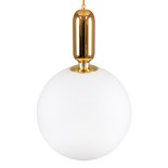 GLOBOSTAR® MAVERICK 00940 Μοντέρνο Κρεμαστό Φωτιστικό Οροφής με Ντουί 1 x E27 AC 220-240V IP20 - Χρυσό & Λευκό - Μ30 x Π30 x Υ48cm
