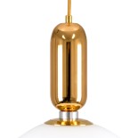 GLOBOSTAR® MAVERICK 00940 Μοντέρνο Κρεμαστό Φωτιστικό Οροφής με Ντουί 1 x E27 AC 220-240V IP20 - Χρυσό & Λευκό - Μ30 x Π30 x Υ48cm