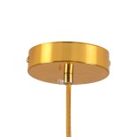 GloboStar® MAVERICK 00943 Μοντέρνο Κρεμαστό Φωτιστικό Οροφής Μονόφωτο 1 x E27 Χρυσό Μεταλλικό Γυάλινο Μπάλα Φ15 x Υ33cm
