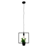 GLOBOSTAR® FLOWERPOT 10001211 Μοντέρνο Κρεμαστό Φωτιστικό Οροφής με Ντουί 1 x E27 AC 220-240V IP20 - Μαύρο & Πράσινο - Μ30 x Π30 x Υ30cm