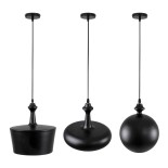 GLOBOSTAR® ROCKFORD 01287 Μοντέρνο Κρεμαστό Φωτιστικό Οροφής με Ντουί 3 x E27 AC 220-240V IP20 - Μαύρο & Χρυσό - Μ86 x Π86 x Υ30cm