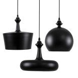 GLOBOSTAR® ROCKFORD 01287 Μοντέρνο Κρεμαστό Φωτιστικό Οροφής με Ντουί 3 x E27 AC 220-240V IP20 - Μαύρο & Χρυσό - Μ86 x Π86 x Υ30cm